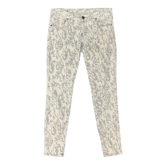 Free People Animal Print Jeans Womens 27 Low Rise Skinny Stretch Ankle Zip Fly - Picture 1 of 12